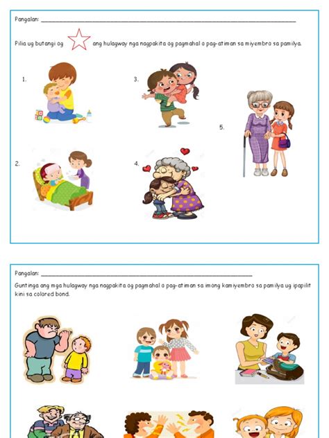 Pagmamahal Sa Pamilya Worksheets .